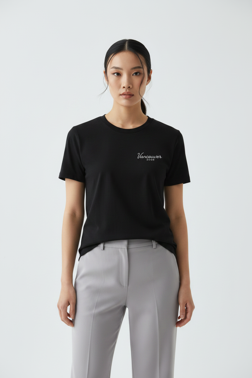 Model Wearing Vancouver 2026 Shirt